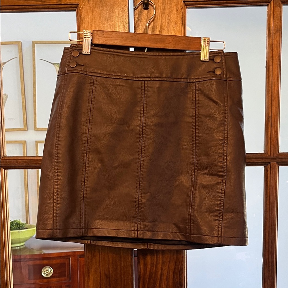 Free People Chocolate Brown Mini Skirt